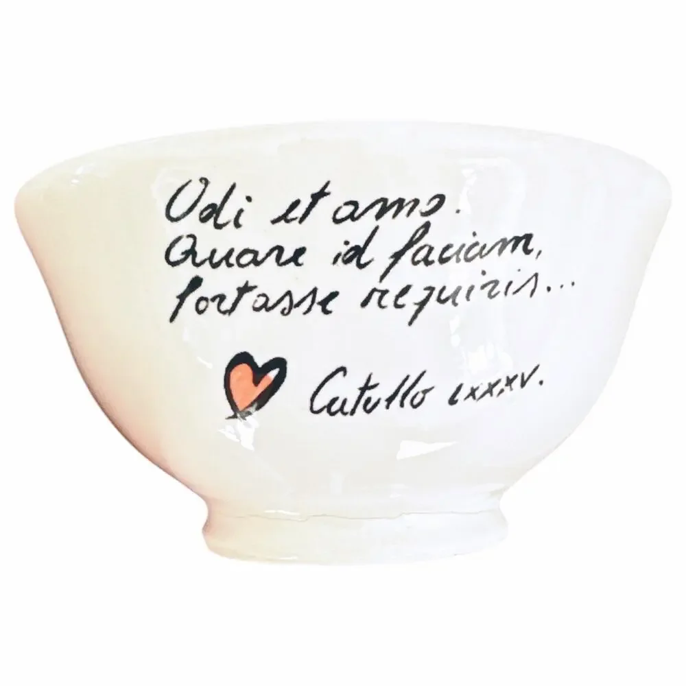 Quadrifoglio Ceramics Made in Italy Latin Quote Set of 2 Cereal Bowls